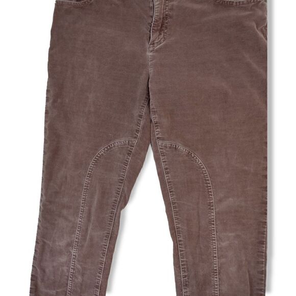 Coldwater Creek Brown Pant Velvet Riding Style Seams 8 - Picture 8 of 8